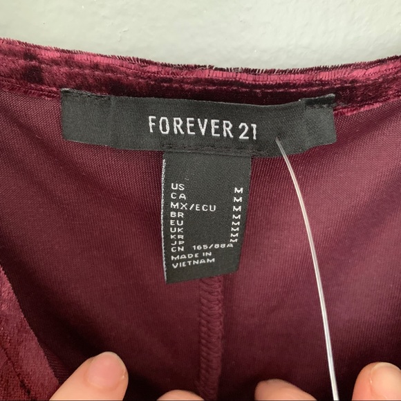 Maroon/Deep Purple Velvet Dress from Forever 21 - Picture 3 of 5